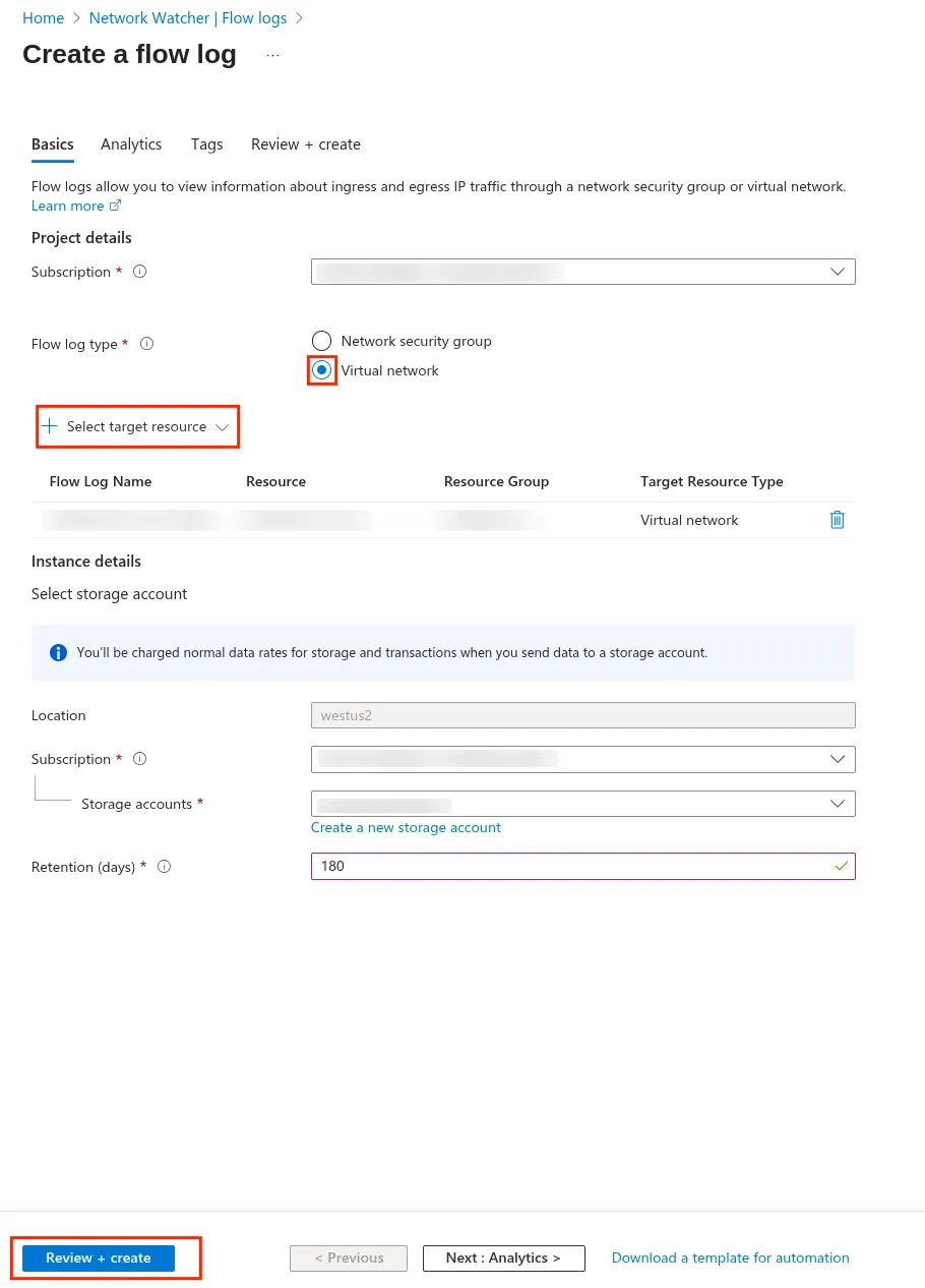 Review + Create