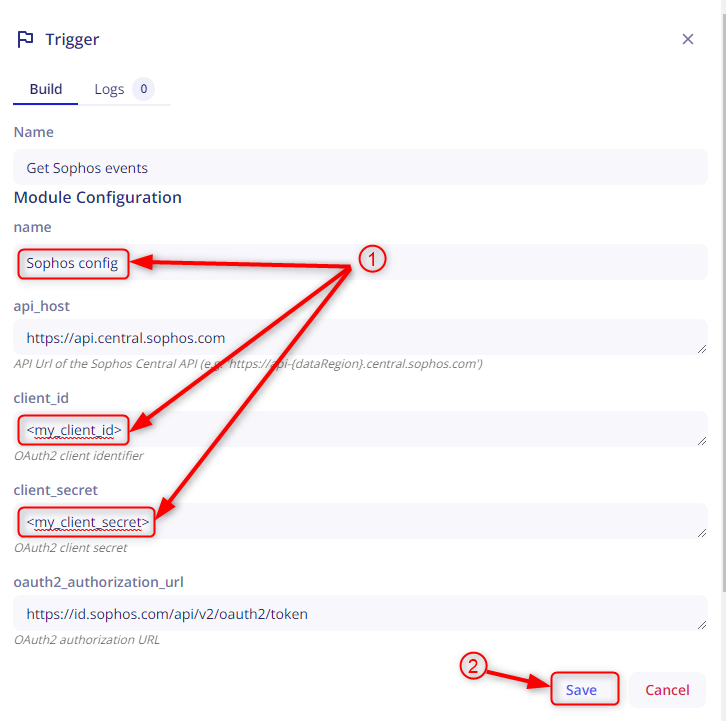 Sophos Module Configuration