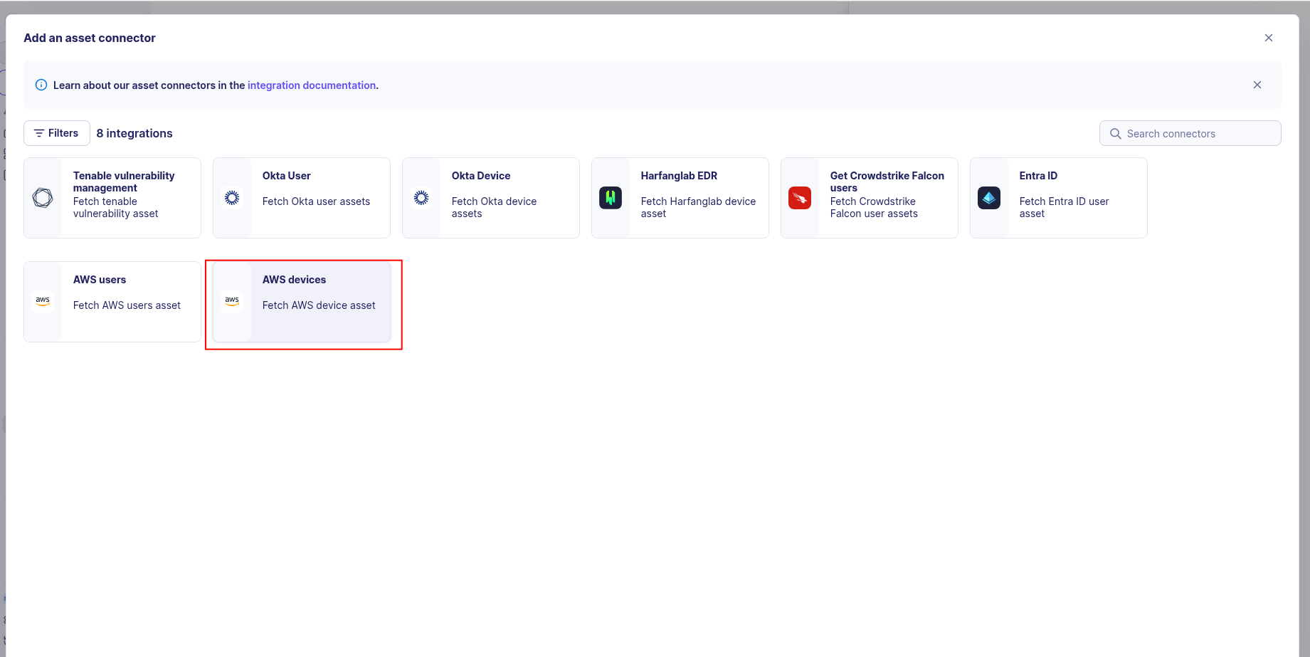 AWS EC2 Device connector configuration form