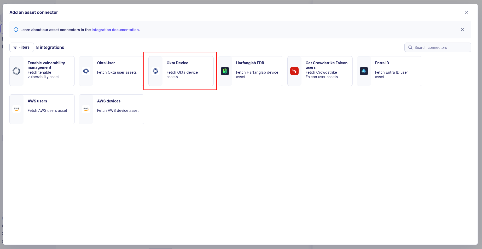Okta Device connector configuration form