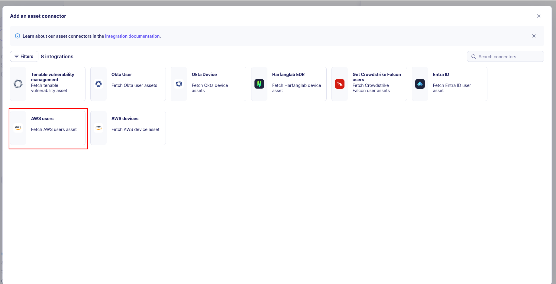AWS IAM User connector configuration form