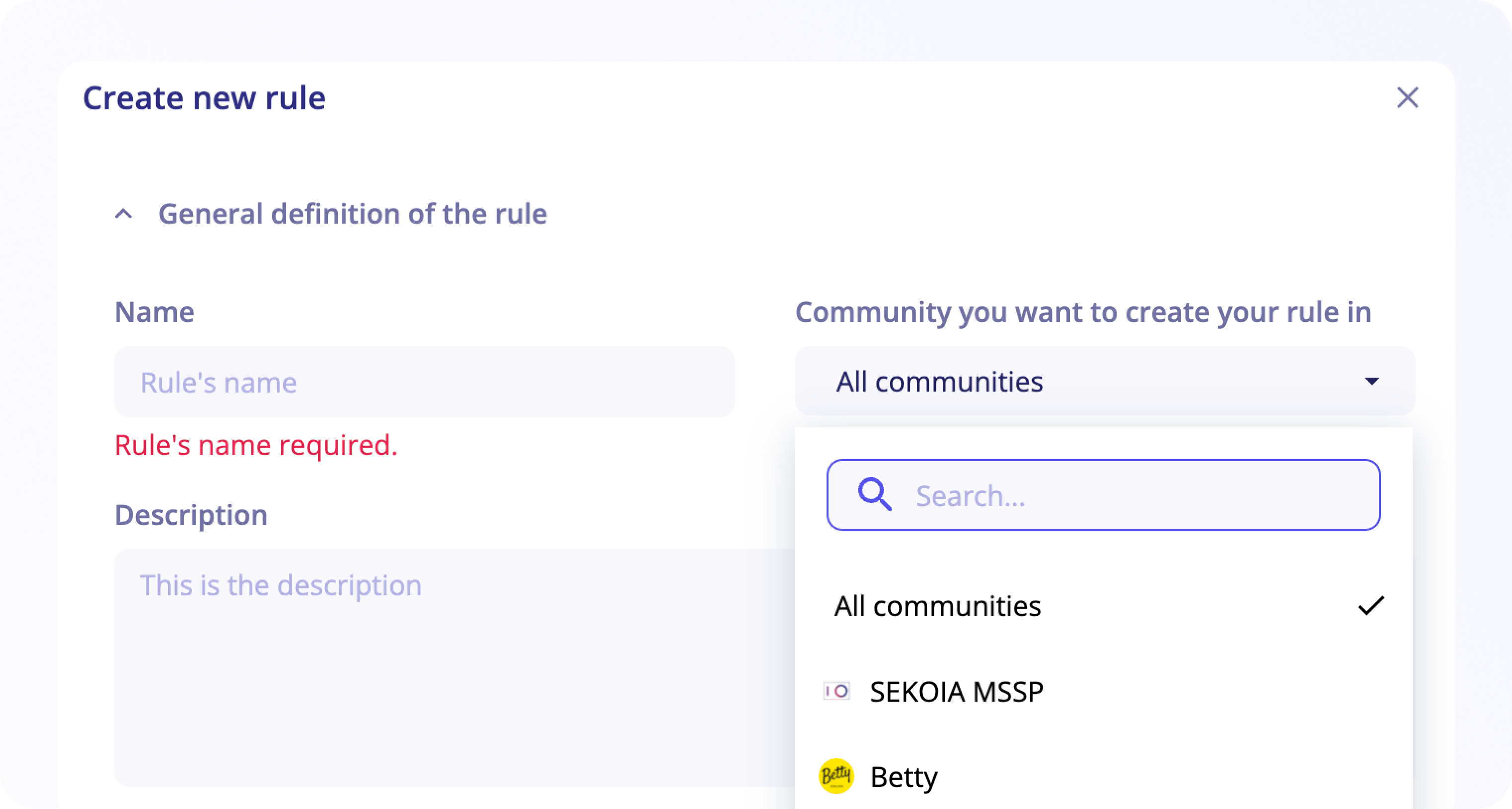 Create rules for MSSP community