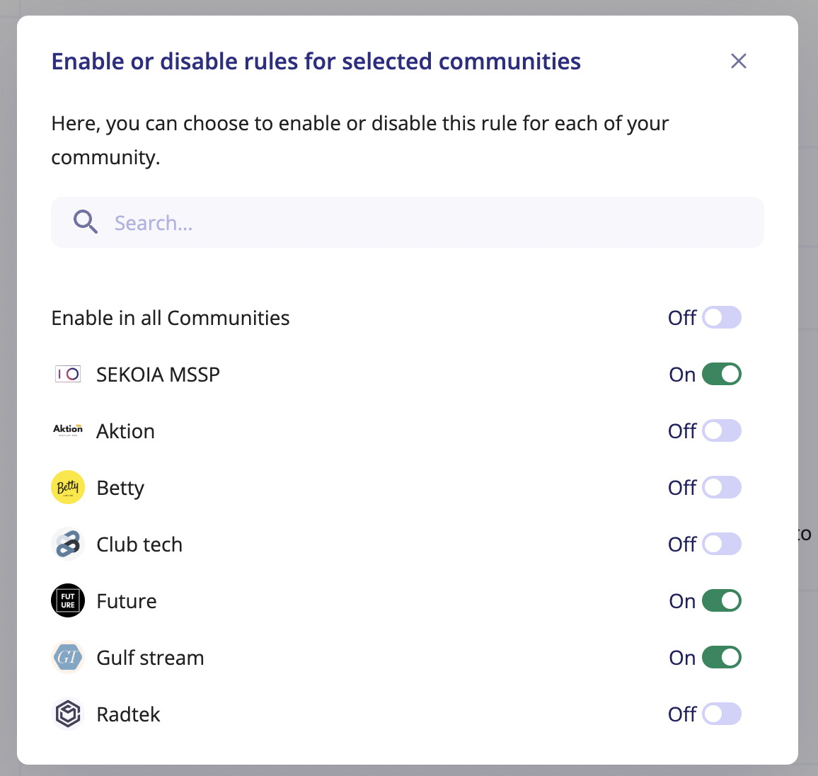 Enable rules for MSSP community